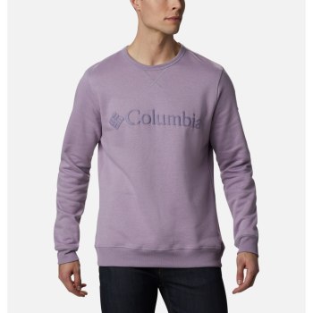 Columbia Logo Fleece Crew, Sudaderas Morados Para Hombre | 785364-ZNH